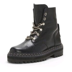 Gorgeous Vince Camuto Leather Chain Tie Combat Boots